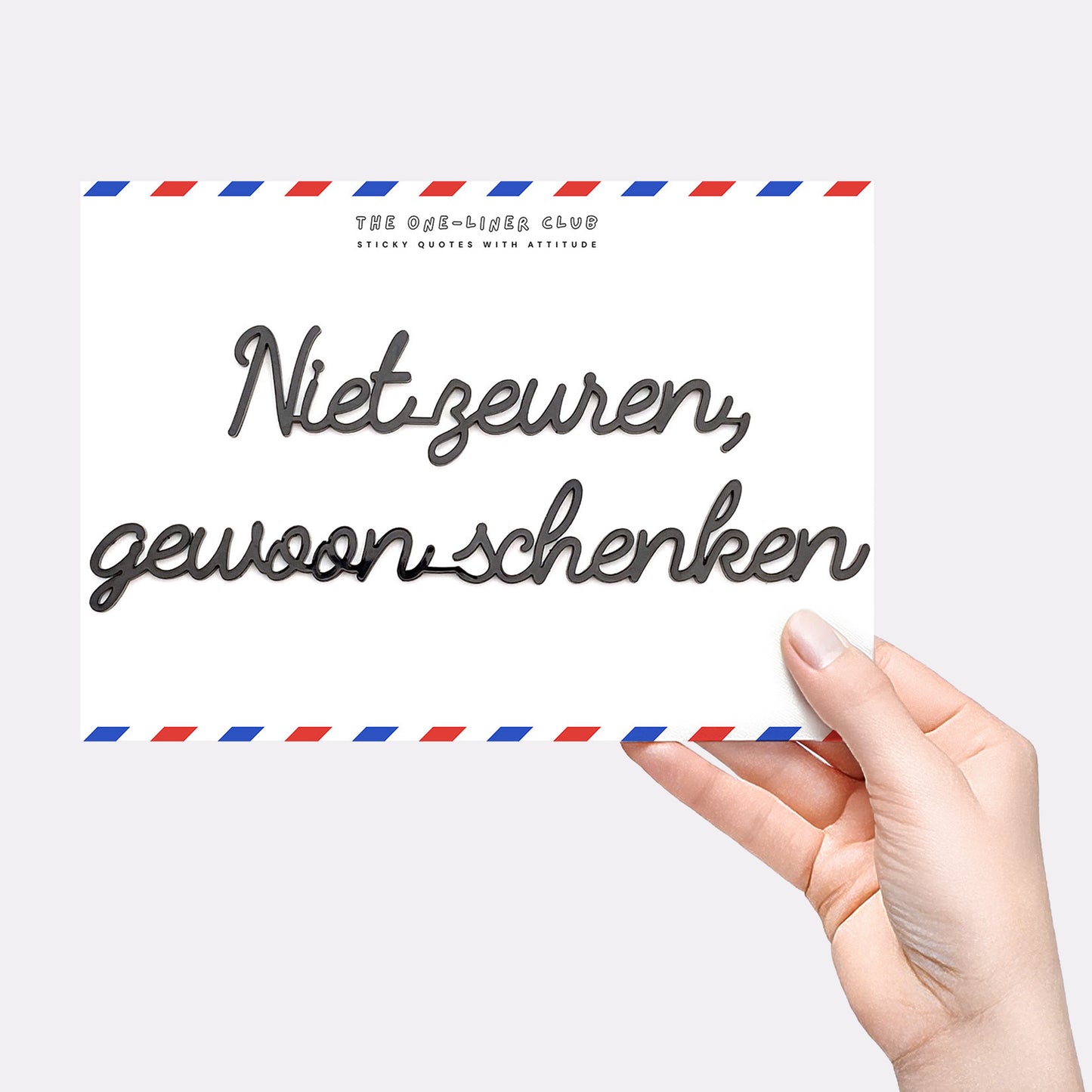 Niet zeuren gewoon schenken