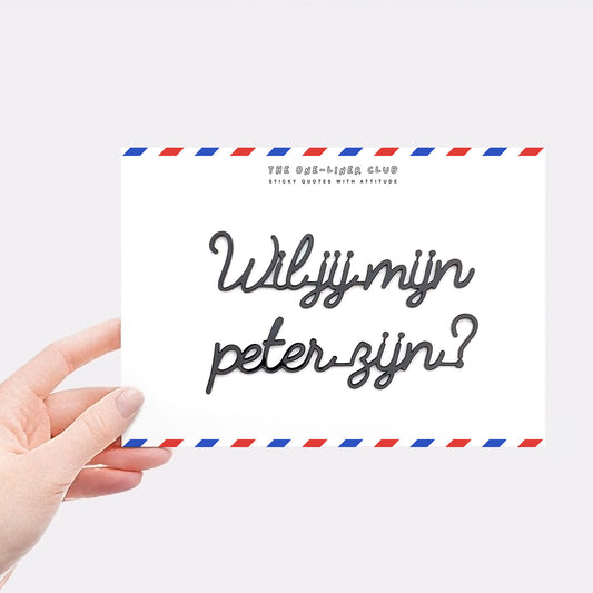 Wil jij mijn peter zijn?