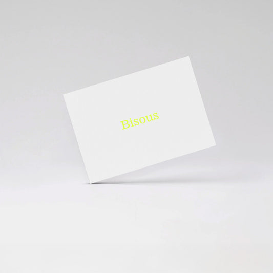 Bisous - Fluo yellow card