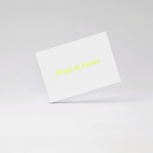 Hugs & kisses - Fluo yellow card