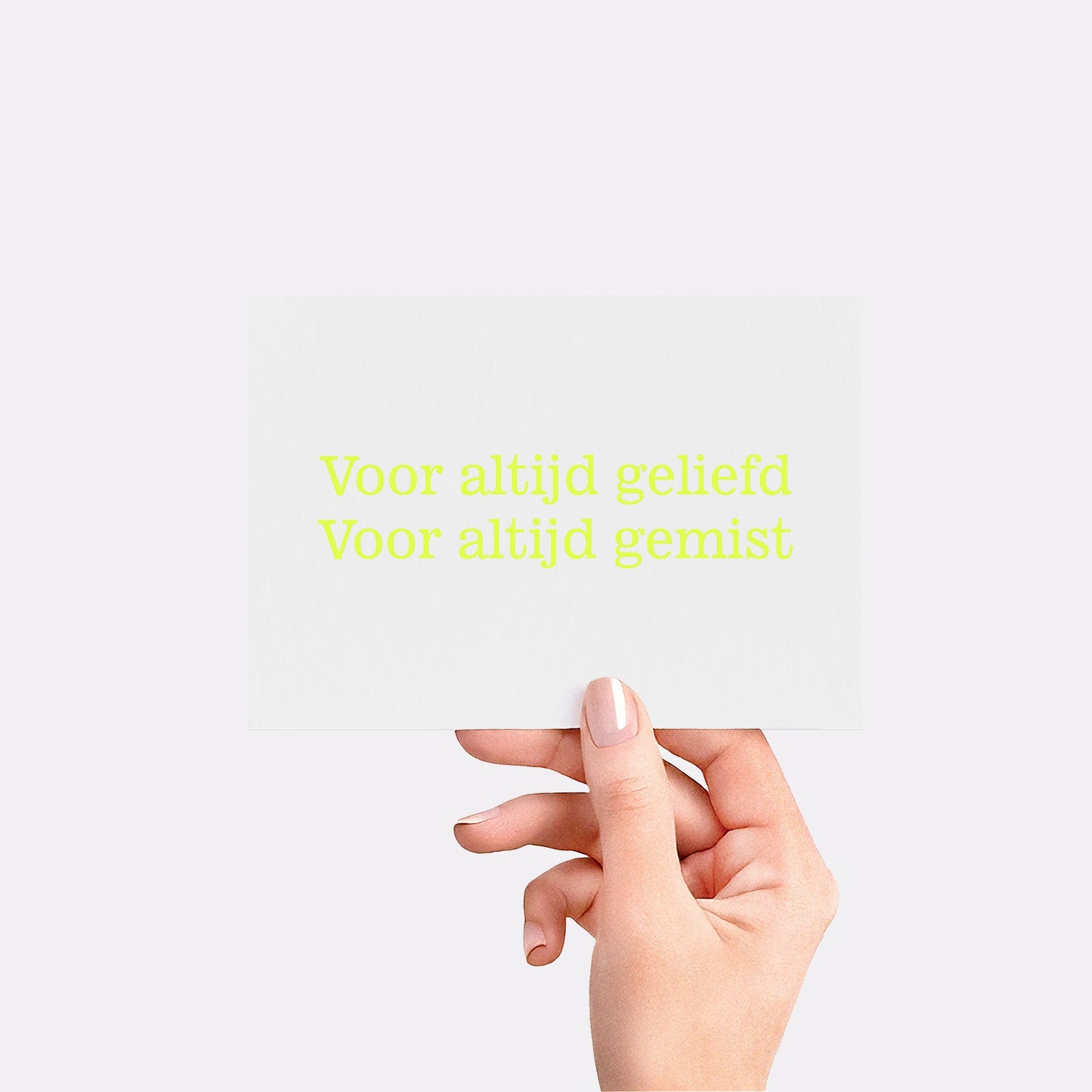 Voor altijd geliefd Voor altijd gemist - Fluo yellow card