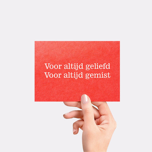 Voor altijd geliefd Voor altijd gemist - Red card